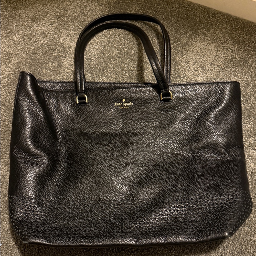 Kate Spade Black Textured Leather Handbag